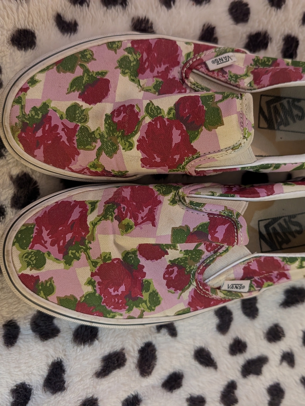 Vans Slip-On Floral Canvas Sneakers - Pink/Red